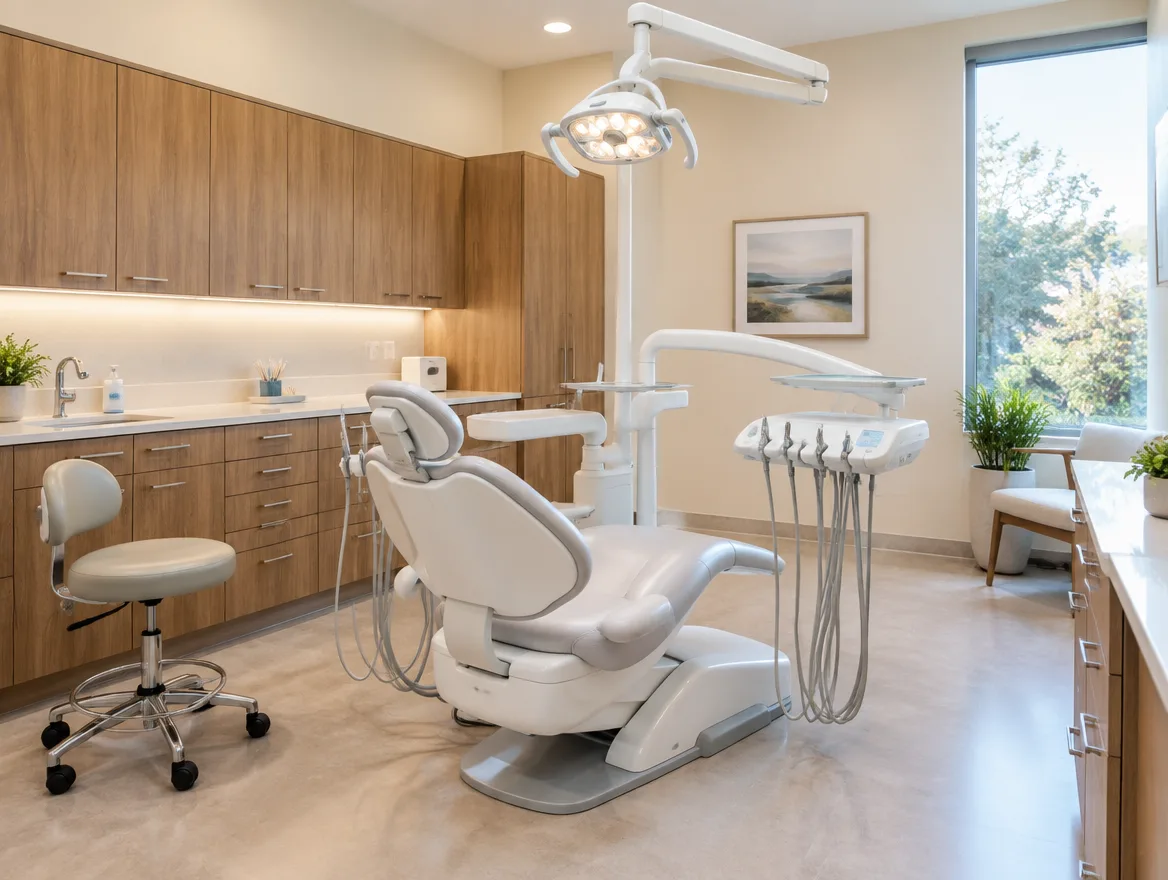 Bright modern dental treatment room